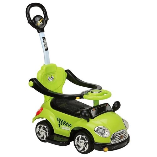 фото Машина-каталка наша игрушка лари, звук, ручка для родителей, корзина под сидением