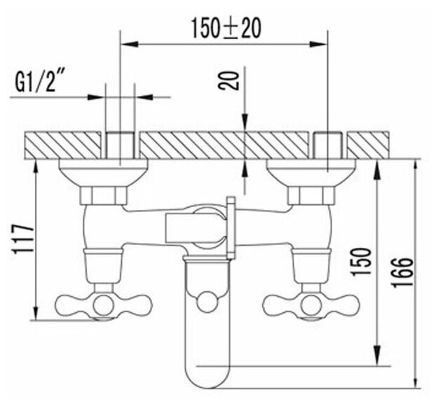 Смеситель LeMark LM2102C Standard, для ванны - фото №3