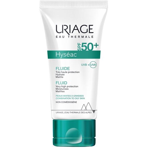 Uriage Hyseac Fluide SPF50+ Солнцезащитная эмульсия SPF 50+, 50 мл apivita солнцезащитная эмульсия для лица невидимая spf 50 би сан сейф 50 мл