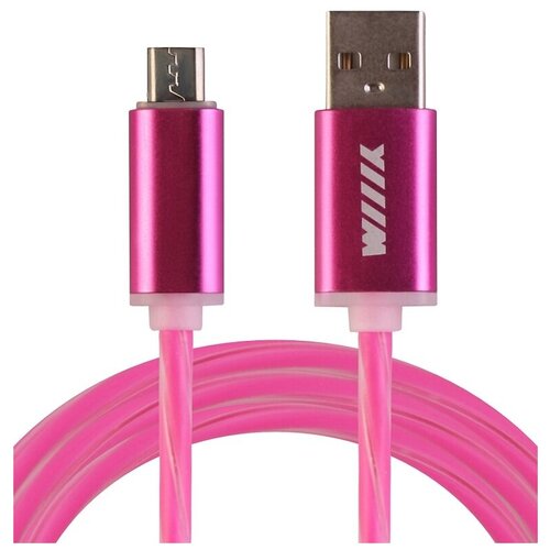 Кабель WIIIX USB - microUSB (CBL710-UMU-10), 1 м, розовый кабель переходник светящийся wiiix usb микроusb синий 1 м wiiix арт cbl710 umu 10bu
