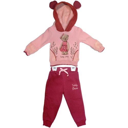 фото Спортивный костюм утеплённый с капюшоном, красновато-коричневый, 2 года gelincix