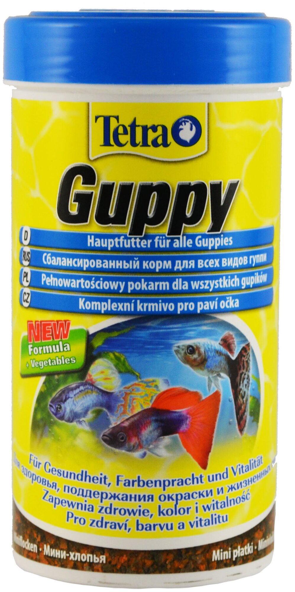 TETRA Корм TetraGuppy для рыб, для гуппи, хлопья, 250 мл.