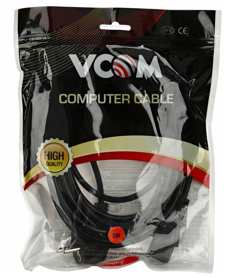 Кабель VCOM (CE021-CU0.5), 5 м, черный VCOM Telecom - фото №3