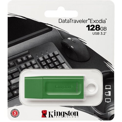 USB Flash Drive 128Gb - Kingston DataTraveler Exodia Green KC-U2G128-7GG usb flash drive 128gb kingston datatraveler exodia green kc u2g128 7gg