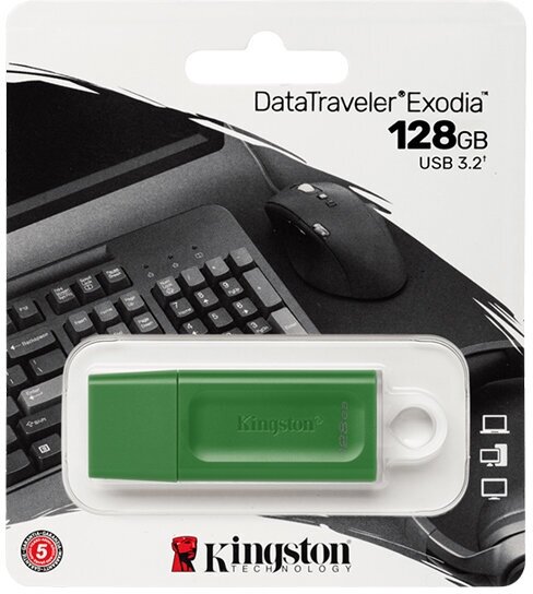 128Gb Kingston DataTraveler Exodia USB 3.2 Gen 1 green