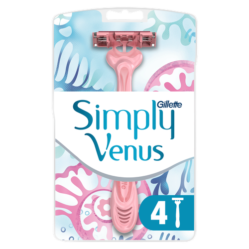 Venus Simply 3 бритвенный станок, 4 шт.