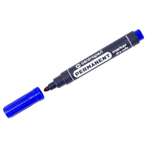 Маркер перманентный Centropen "8510" синий, пулевидный, 2,5мм, устойчив к высыханию, цена за штуку, 214281