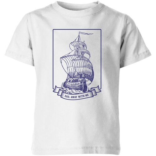 Футболка Us Basic, размер 4, белый мужская футболка морская тематика парусник l серый меланж