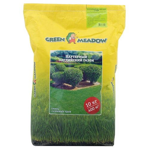 Семена GREEN MEADOW Партерный английский газон, 10 кг, 10 кг смесь семян green meadow партерный английский газон 5 кг 5 кг