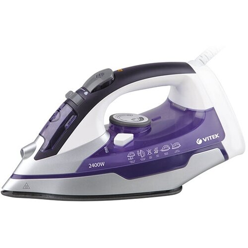 Утюг 2400ВТ керам Покрытие двойное С отпар Самооч противокап ЗАЩ от накипи фиол VITEK 415200₽