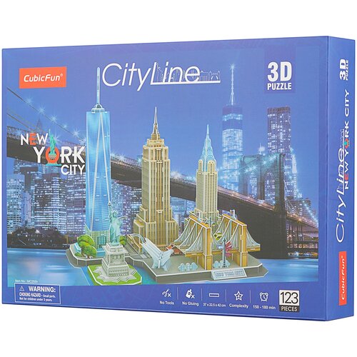 3D-пазл CubicFun Достопримечательности Нью-Йорка (MC255h), 123 дет., 29.8 см 3d пазл cubicfun достопримечательности парижа mc254h 114 дет 29 8 см