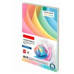 Бумага цветная, А4, 80 г/м2, 100 л, (5 цветов х 20 листов), пастель, для офисной техники - изображение