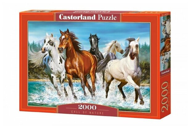 Пазл "Бегущие лошади" 2000 деталей, CastorLand