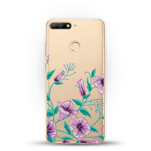 фото Силиконовый чехол фиолетовые цветы на honor 7a pro andy & paul