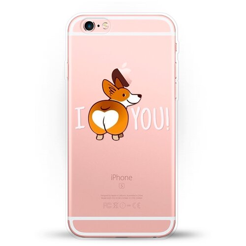 фото Силиконовый чехол love корги на apple iphone 6/iphone 6s andy & paul