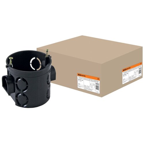 Установочная коробка СП D68x62mm саморез стыковочные узлы, черная углубленная IP20 1402-1105