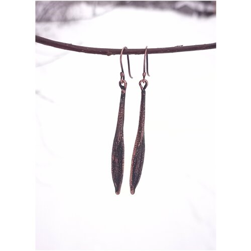 Медные серьги Летящие черные