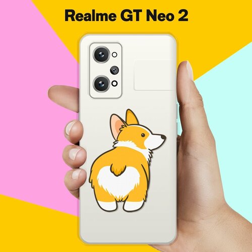 Силиконовый чехол на Realme GT Neo 2 Корги / для Реалми ДжиТи Нео 2 силиконовый чехол на realme gt neo 2 реалми gt нео 2 белая корона на черном фоне