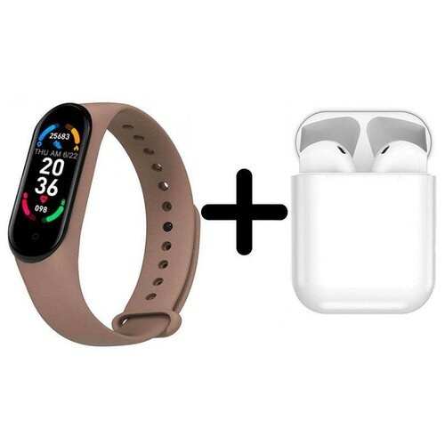 Умные часы BandRate Smart BRSM66BBR-SET4 с беспроводными наушниками музыкой трекером сердечного ритма 340000₽