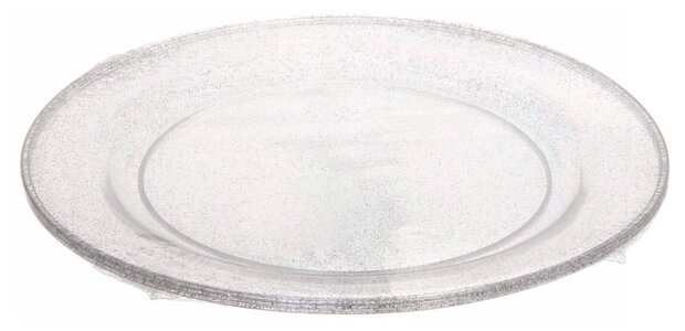 Тарелка одноразовая 23 см «Блестки серебро» в наборе 3шт - фотография № 2