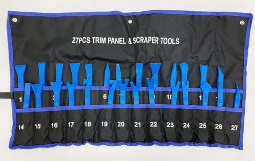 Изображение товара Набор съемников для демонтажа пластиковых элементов салона автомобиля / декоративных панелей, 27 предметов