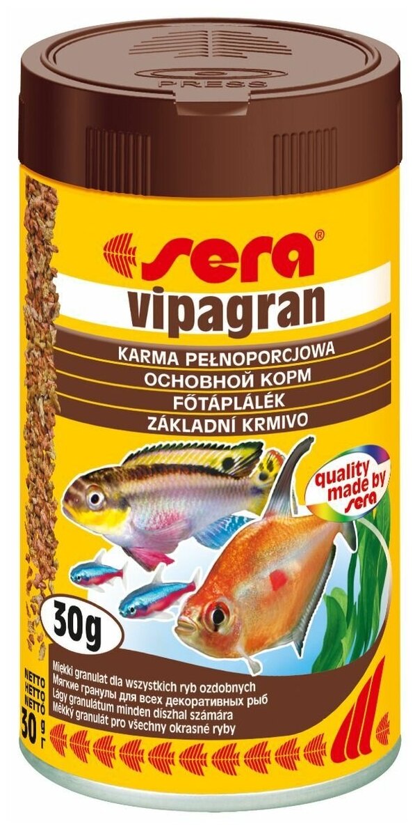 Корм сухой Sera Vipagran для всех видов рыб, 10л - фото №1