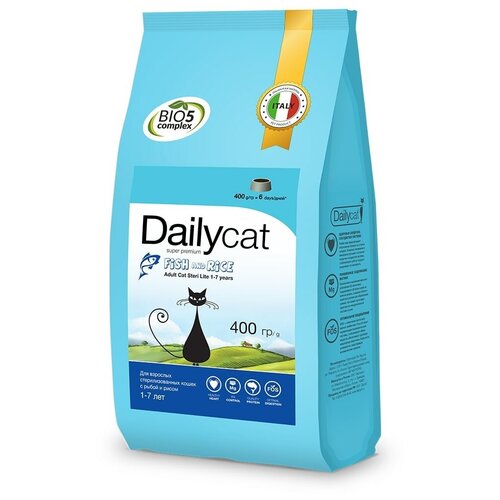 Сухой корм для стерилизованных кошек DailyCat Steri Lite, , с рыбой, с рисом 400 г