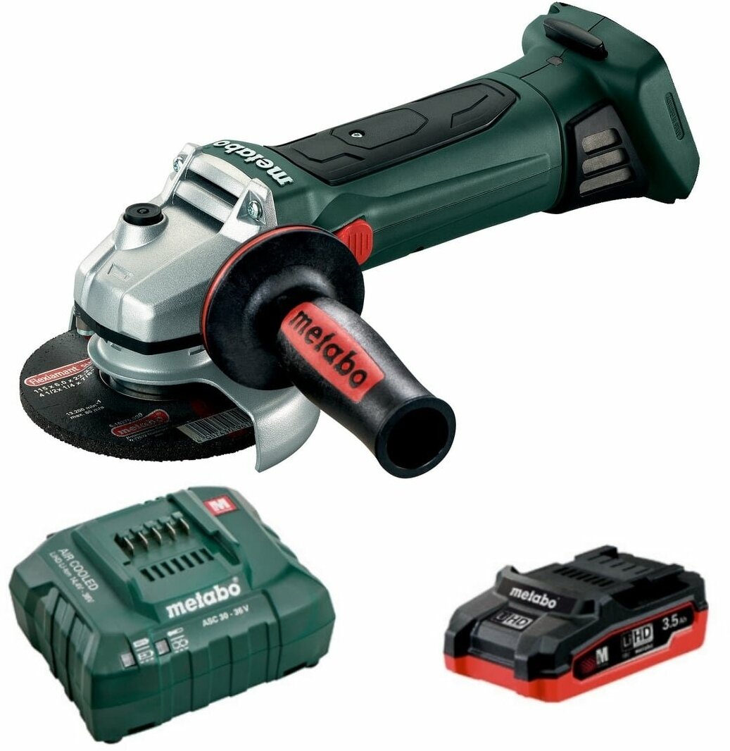 Аккумуляторная УШМ Metabo W 18 LTX 125 Quick 3.5 Ач (T0333), 125 мм - фотография № 12