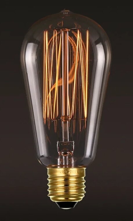 Лампа Эдисона Ретроник ST58-11 круглая 220V E27 40W янтарное стекло (лампа накаливания) ST5840-Ret-27