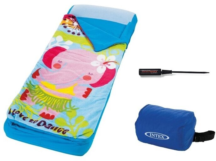 Детский надувной матрас «Hula Elly Kidz Airbed» со спальным мешком и насосом
