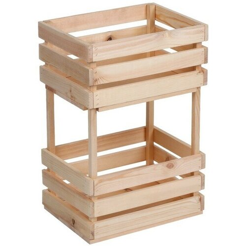 Ящик для овощей 30 40 60 см деревянный двухуровневый Greengo 4568₽