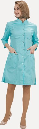 Изображение товара Халат медицинский женский "Делайн" цвет бирюза, размер 48/50