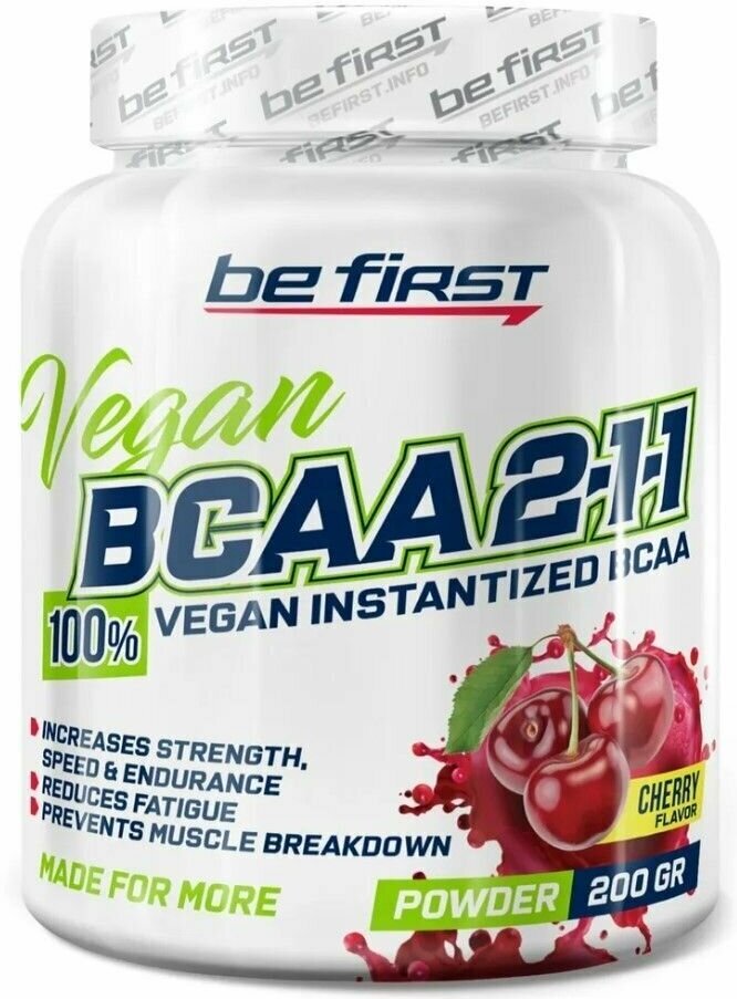 Be First BCAA 2:1:1 VEGAN instantized powder 200 гр (Вишня)