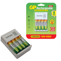 Зарядное устройство GP, в комплекте 4 аккумулятора AA(HR6) 2700mAh, для 4 тип АА/ААА, USB кабель, GP 270AAHC/CPBR-2CR4