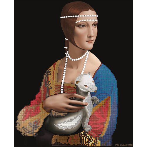 Вышивка бисером картины Дама с горностаем 24*30см
