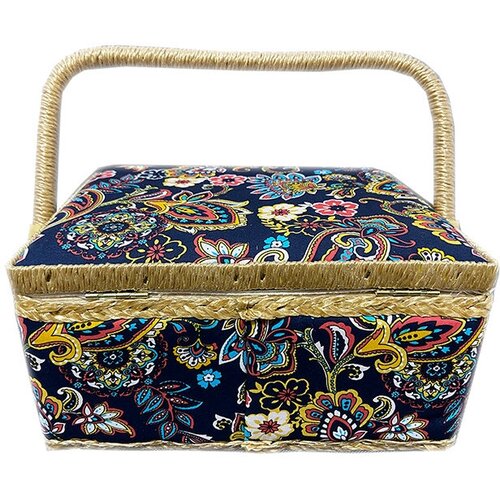 Шкатулка для рукоделия NWB-O-B-241713 24х13х18 см 2 отделения темно-синий 2520₽