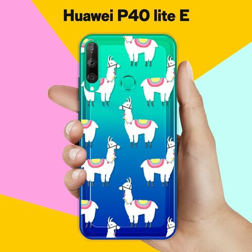 Силиконовый чехол Белые ламы на Huawei P40 Lite E