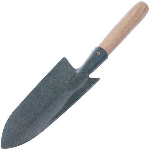 совок посадочный малый с черенком деревянная ручка Совок посадочный 35 см, деревянная ручка, цвет серый