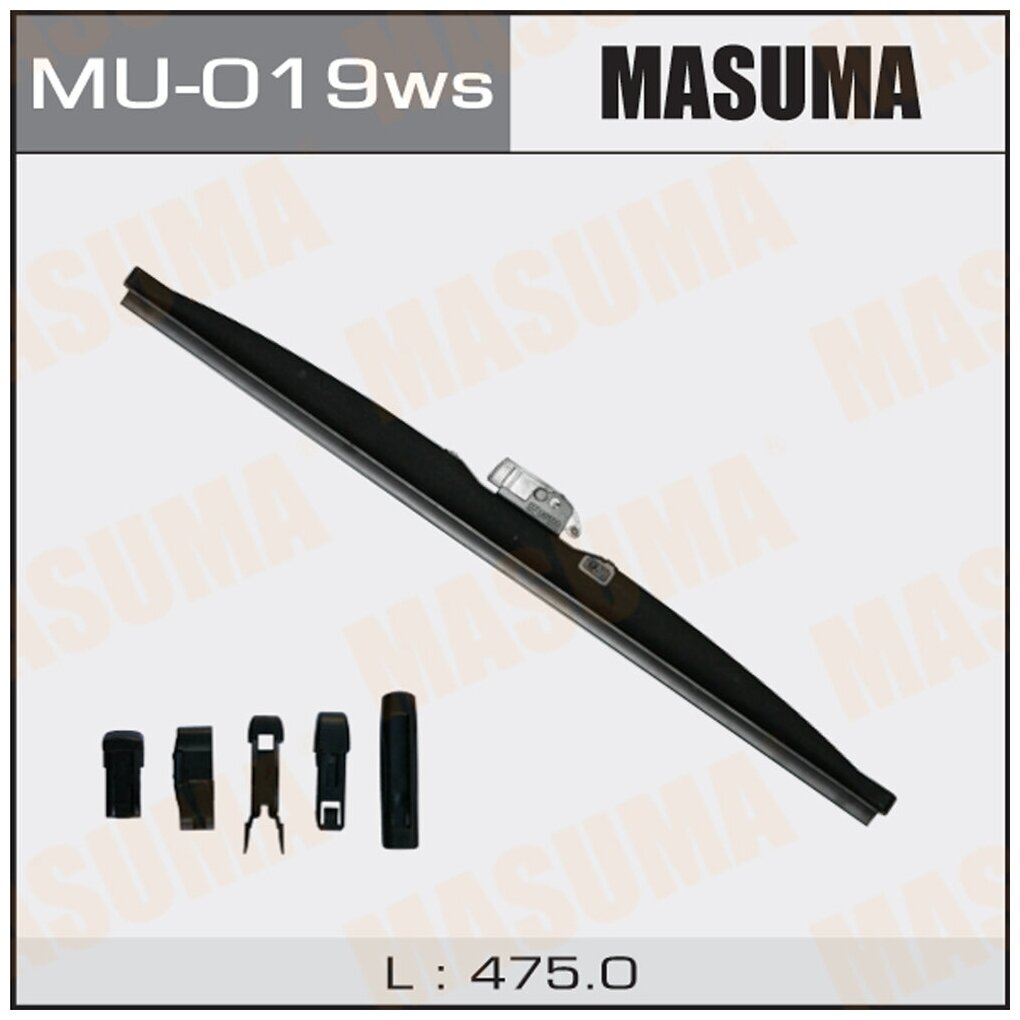 Щетка стеклоочистителя зимняя MASUMA 19"/475 мм Optimum универсальная 6 переходников