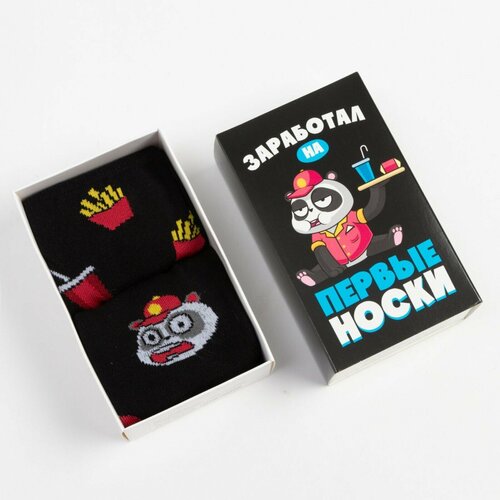 фото Мужские носки kaftan, 2 пары, классические, подарочная упаковка, размер 27-29 см (41-44), черный