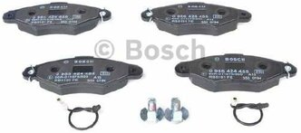 Дисковые тормозные колодки передние Bosch 0986424455 для Renault Kangoo, Citroen Xsara, Nissan Kubistar (2 шт.)