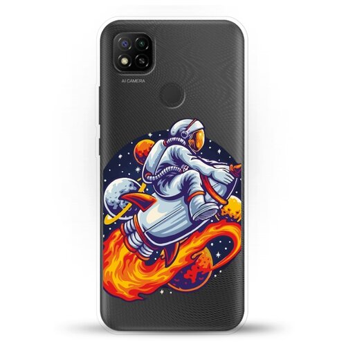 фото Силиконовый чехол астронавт на ракете на xiaomi redmi 9c andy & paul