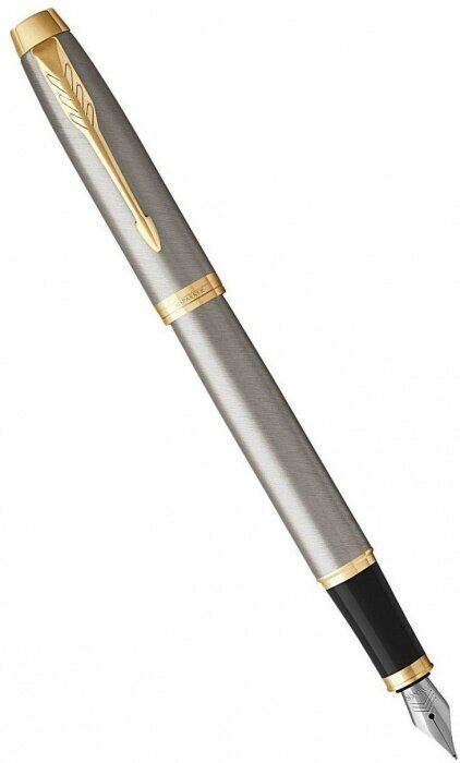 Parker 1931649 Перьевая ручка parker im core f321, brushed metal gt (перо f)