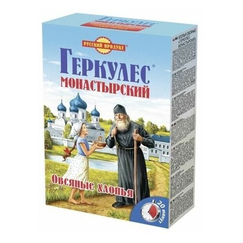Овсяные хлопья русский продукт Геркулес Монастырский, 500 г, 3 упаковки