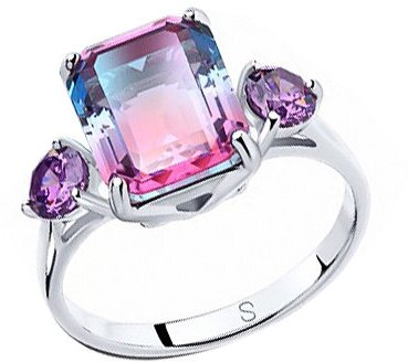 Кольцо Diamant online, серебро, 925 проба, фианит, ситалл