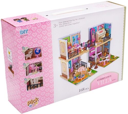 Дом для кукол КНР с набором мебели и куклами, 55,5х32х33 см, 686-010, в коробке (2134262)