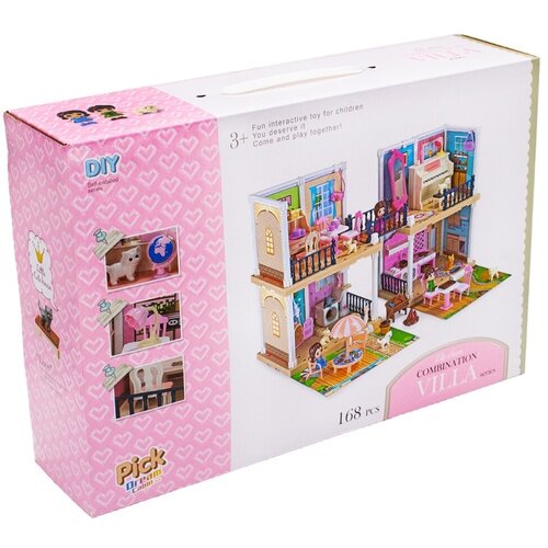 Дом для кукол КНР с набором мебели и куклами, 55,5х32х33 см, 686-010, в коробке (2134262)