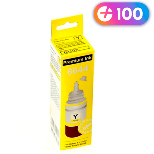 Чернила для Epson T6644, Epson L100, L110, L200, L210, L300, L312, L366, L456 и др. Краска для заправки струйного принтера (Желтые) Yellow 100 мл