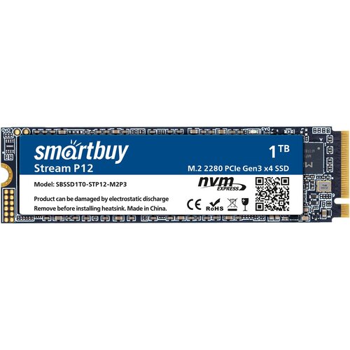 M.2 2280 SSD Smartbuy Stream P12 1TB TLC NVMe PCIe3