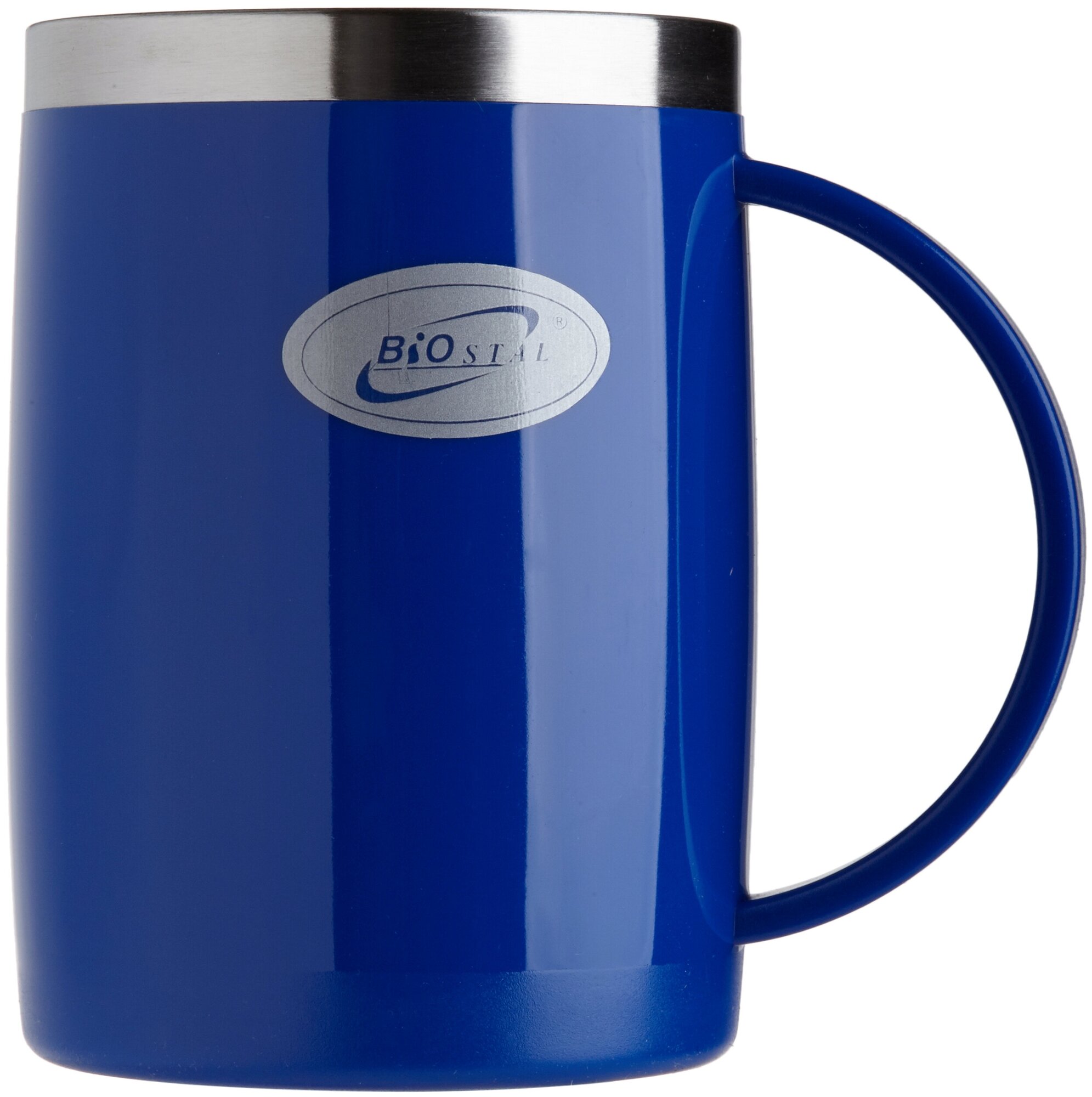 Кружка Biostal Fler (0,5 литра) с крышкой, синяя ne-500-bl .